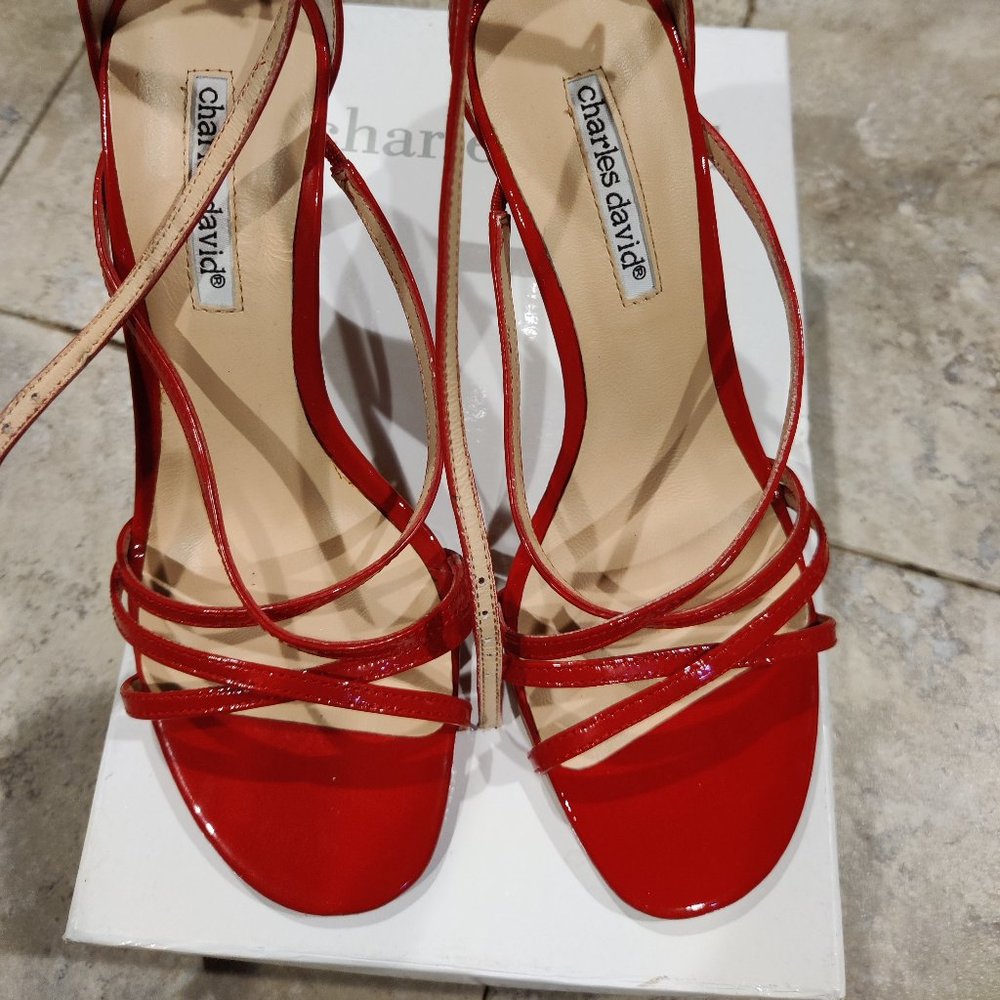 Charles David sexy red patent leather size 7 new with box